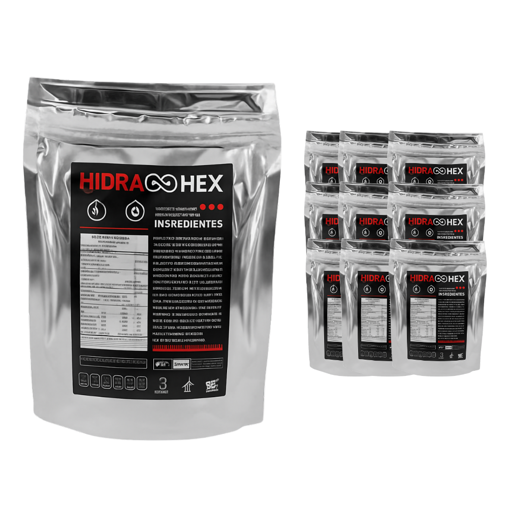 HEX Hidra Hex Industrial 10 Pack – Bebida en Polvo con Electrolitos Sabor Frutos Rojos