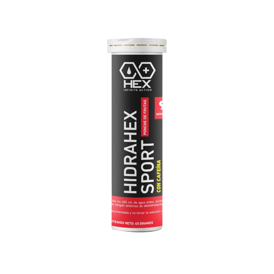 HEX Hidra Hex Sport Efervescente con Cafeína – Electrolitos Efervescentes Sabor Ponche de Frutas (4 piezas)