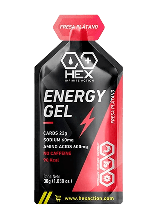 HEX ENERGY GEL // FRESA PLATANO 12 PZS