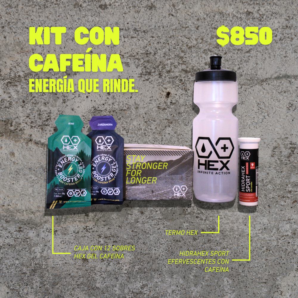 KIT Hidrahex + Gel Energético con Cafeína + Termo HEX (12 piezas)