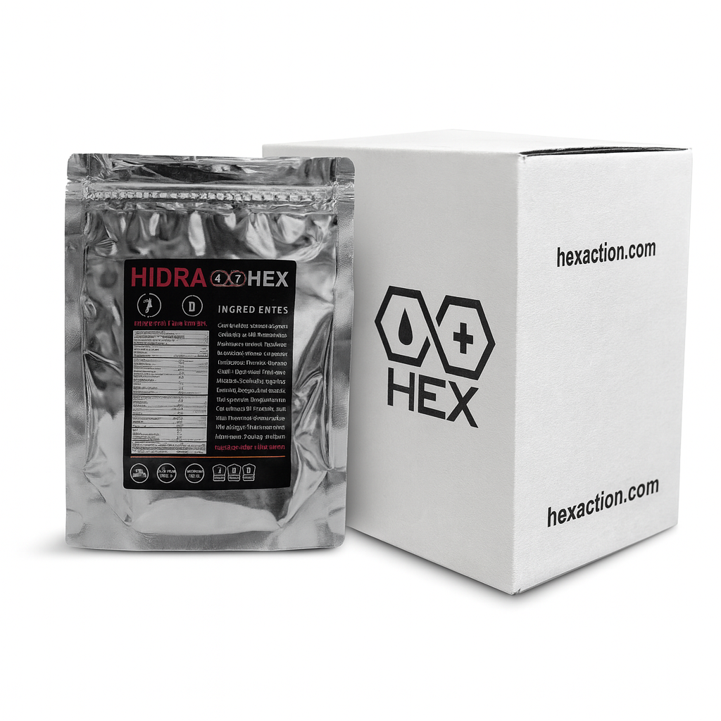 HEX Hidra Hex Industrial 10 Pack – Bebida en Polvo con Electrolitos Sabor Naranja